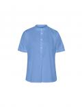 Stehkragen-Stretchbluse himmelblau