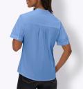 Stehkragen-Stretchbluse himmelblau