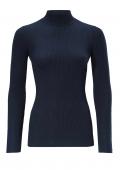 Stehkragenpullover mit Seide marine