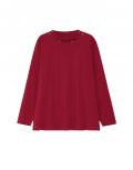 Stehkragenshirt mit Glitzerdetails kirschrot
