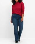 Stehkragenshirt mit Glitzerdetails kirschrot