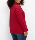 Stehkragenshirt mit Glitzerdetails kirschrot
