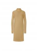 Stehkrgen-Strickkleid mitSeitenschlitze camel