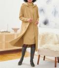 Stehkrgen-Strickkleid mitSeitenschlitze camel
