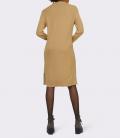 Stehkrgen-Strickkleid mitSeitenschlitze camel