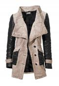 Stepp-Parka beige-schwarz Gr. 40