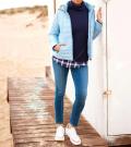 Steppjacke mit Kapuze eisblau