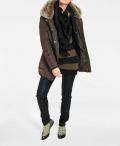 Steppjacke mit Webpelz khaki