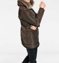 Steppjacke mit Webpelz khaki