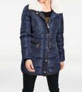 Steppjacke mit Webpelz marine