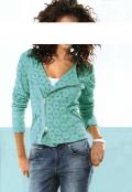 Stickerei-Bikerjacke mint