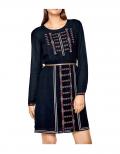 Stickerei-Kleid marine-bunt