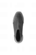 Stiefelette-Stretch und Rindveloursleder grau