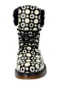 Stiefelette mit Webpelz schwarz-ecru