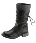 Stiefelette schwarz-grau
