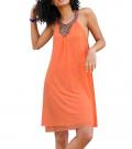 Strandkleid mitSchmucksteinen orange
