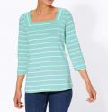 Streifenshirt mit3/4-Ärmeln mint-weiß