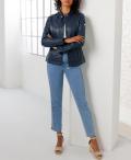 Stretch-Jeans mit seitlichen Biesen blue-bleached