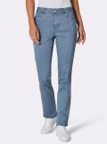 Stretch-Jeans mit seitlichen Biesen blue-bleached