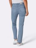 Stretch-Jeans mit seitlichen Biesen blue-bleached