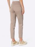 Stretchhose mit Bindeband und Zipper-Details sesam