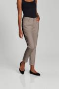 Stretchjeans mit Ziernieten taupe