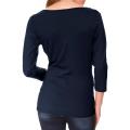 Stretchshirt in Wickel-Optik marine