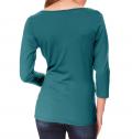 Stretchshirt in Wickel-Optik petrol