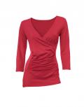 Stretchshirt in Wickel-Optik rot