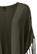 Strick-Poncho oliv