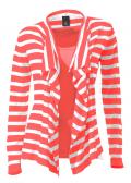 Strick-Twinset pink-weiß Gr. 34