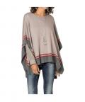 Strickcape sand-grau