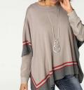 Strickcape sand-grau
