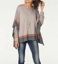 Strickcape sand-grau
