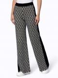 Strickhose mit Jacquard-Einsatz schwarz-ecru