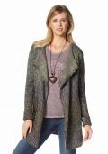 Strickjacke beige-grau-bunt