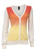 Strickjacke creme-orange-gelb
