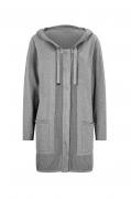 Strickjacke mit Kapuze grau-silber