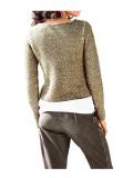 Strickjacke mit Pailletten khaki-sand