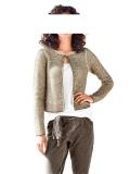 Strickjacke mit Pailletten khaki-sand Gr. 38