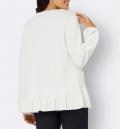 Strickjacke mit Schößchen ecru