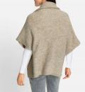 Strickjacke mit Stehkragen champagner-beige-meliert