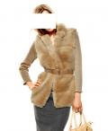 Strickjacke mit Webpelz camel