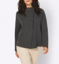 Strickjacke mitKelchkragen graphit