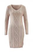 Strickkleid beige