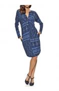 Strickkleid blau-bunt Gr. 38