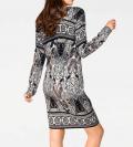Strickkleid grau-bunt