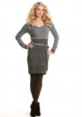 Strickkleid grau-schwarz