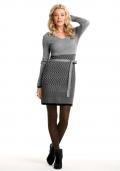 Strickkleid grau-schwarz