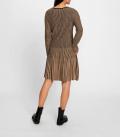 Strickkleid in Plissee-Optik camel-schwarz